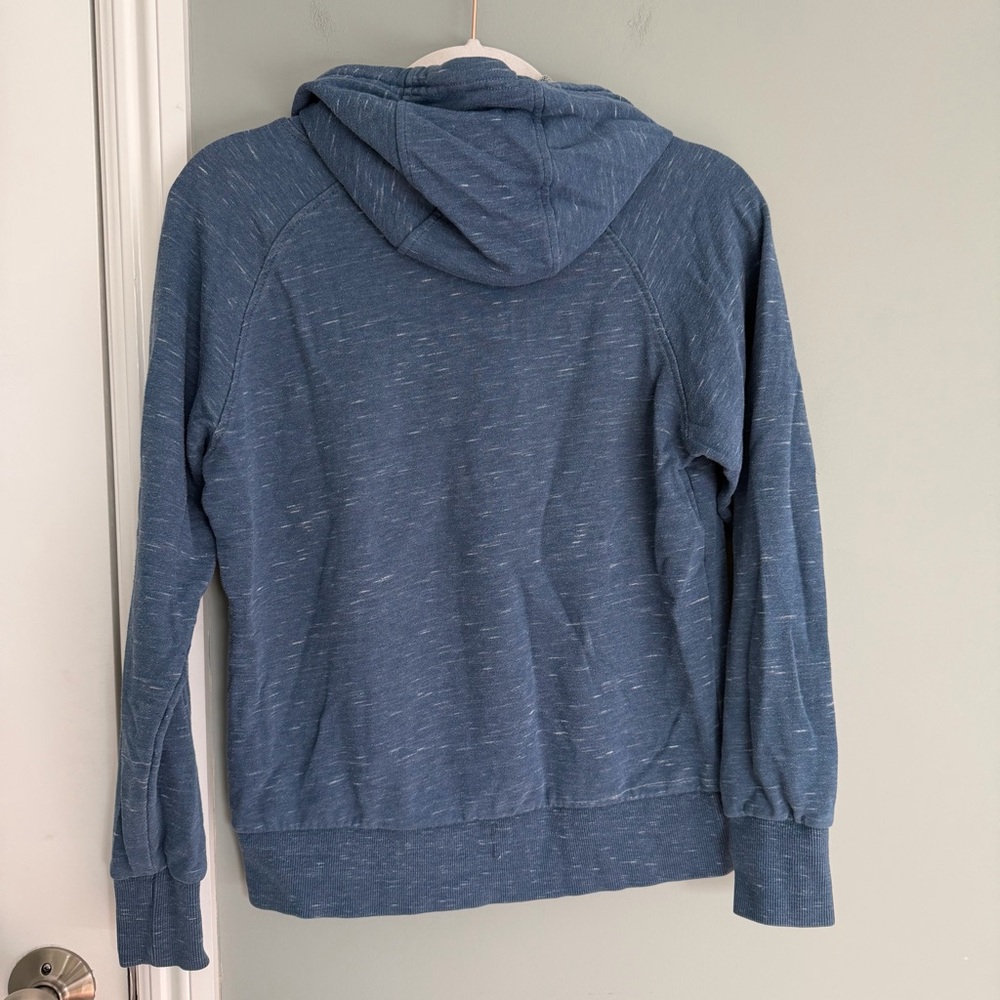 Ariat REAL Logo French Terry Heathered Blue Hoodie Sweatshirt - Picture 10 of 15